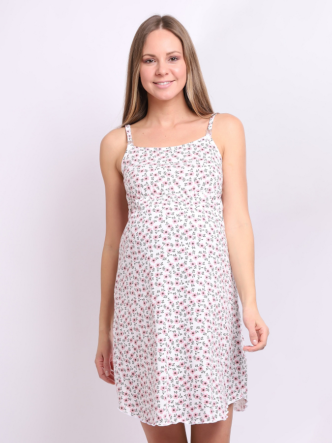 Сорочка для беременных и кормящих, розовые цветы арт. 250525