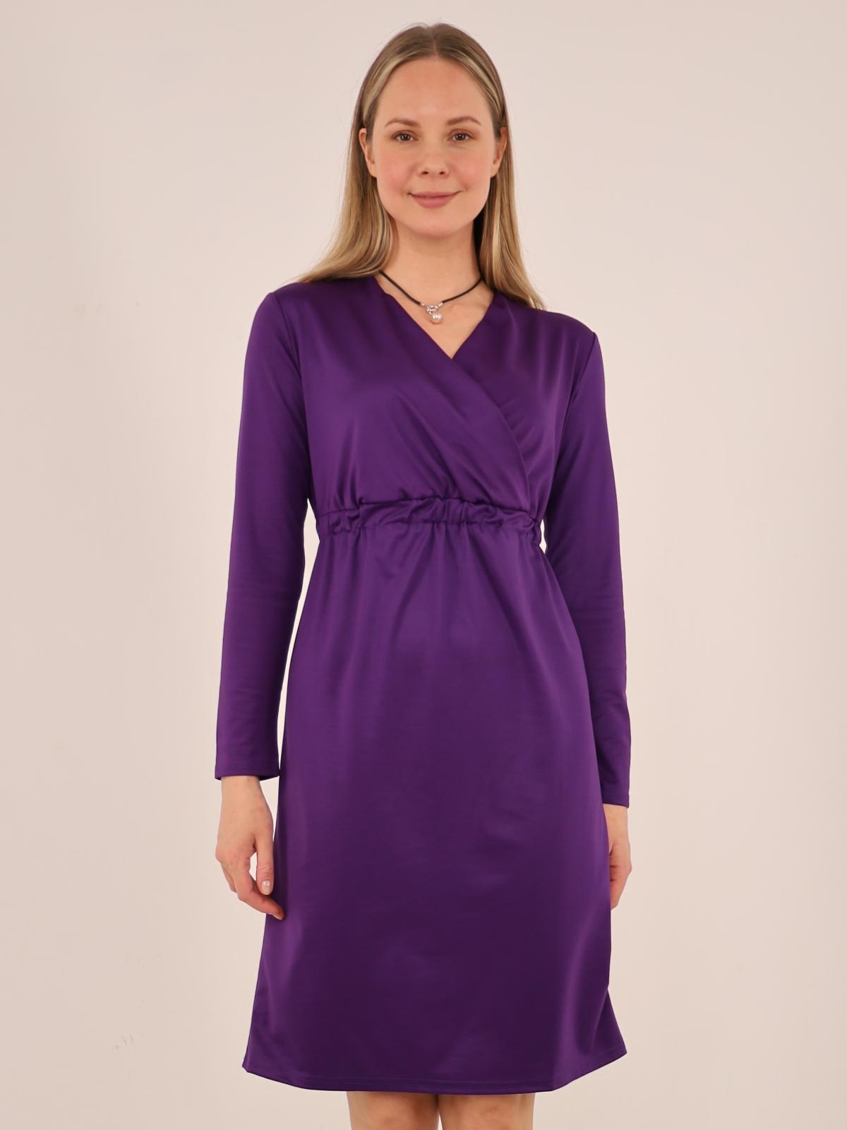 Платье для беременных и кормящих с запахом фиолетовое арт. 778800
