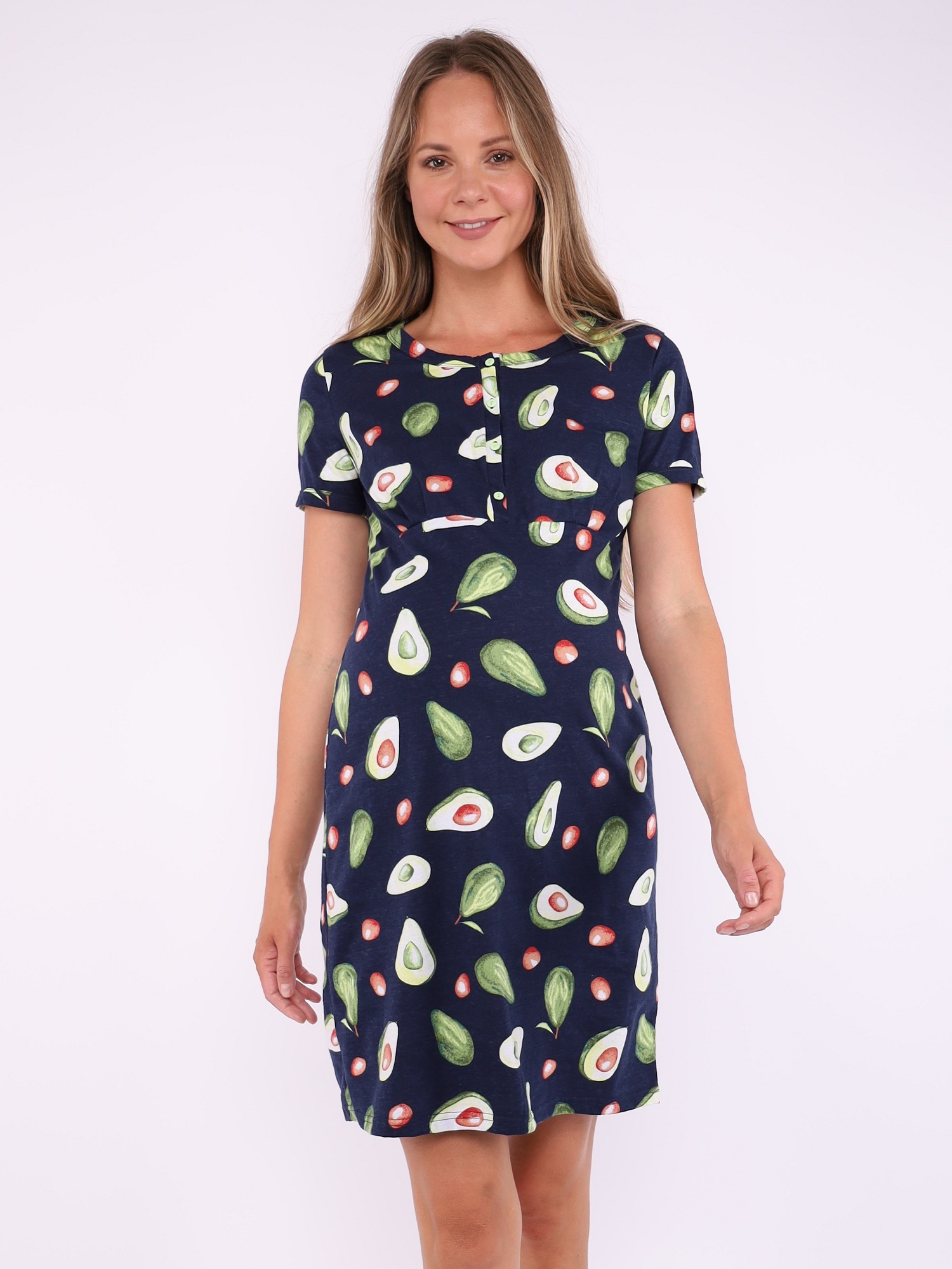 Сорочка для беременных и кормящих арт. 376070 синий авокадо