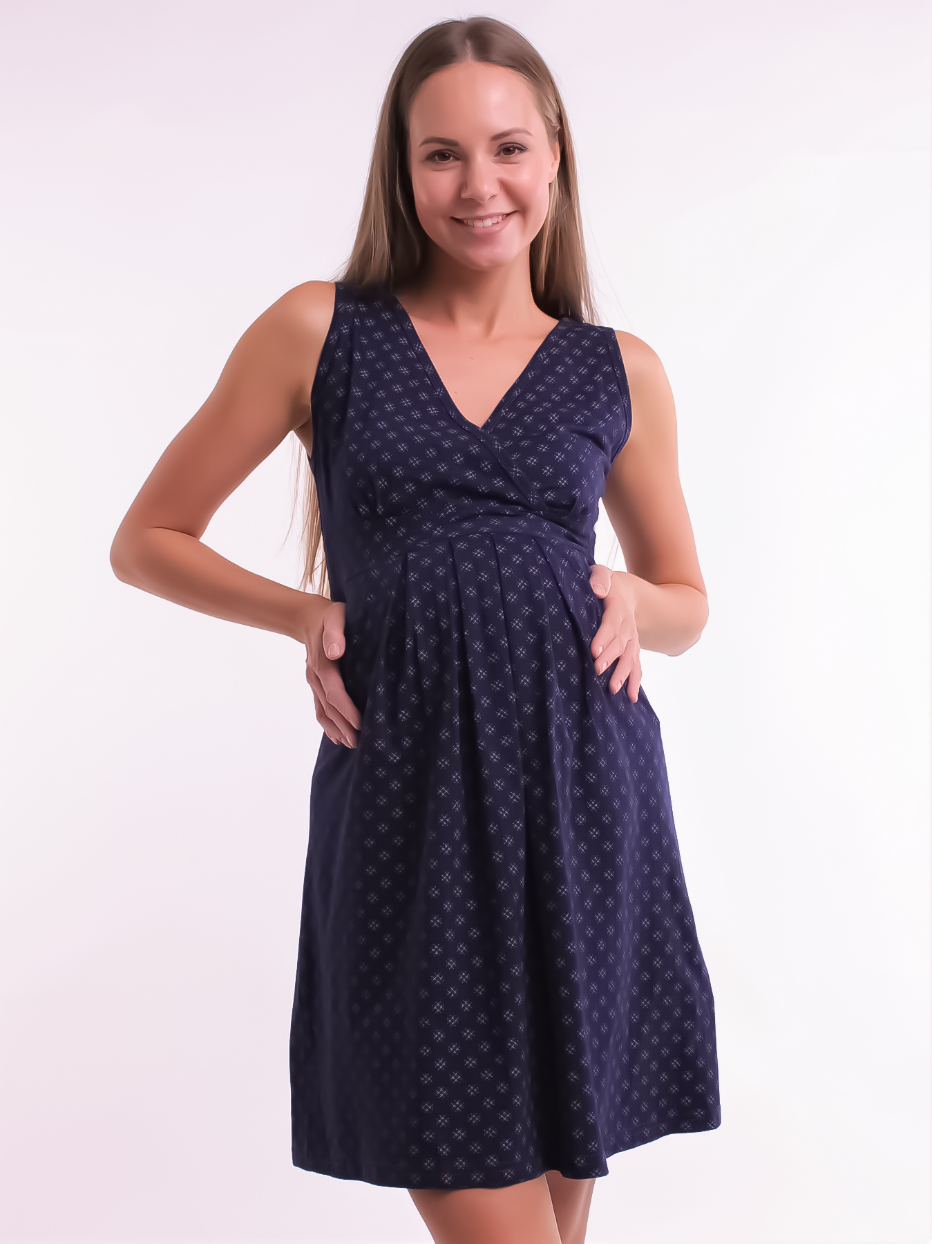 Сорочка для беременных и кормящих арт. 280670 синяя